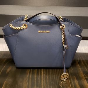 Michael Kors Navy Shoulder Tote